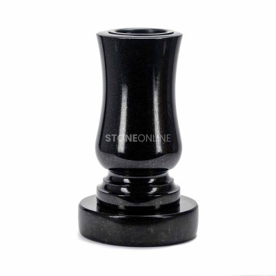 Vase WSTANDARD15 on round base PROUND – classic granite set for StoneOnline cemetery.