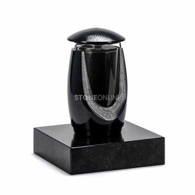 LWONDERFUL12MID on square PSQUARE base – compact form in polished natural granite.