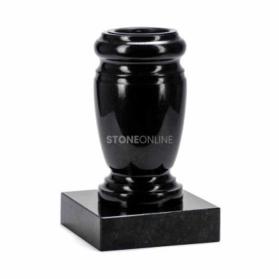Vase WELEGANT15 on square PSQUARE base – proportional natural granite set.