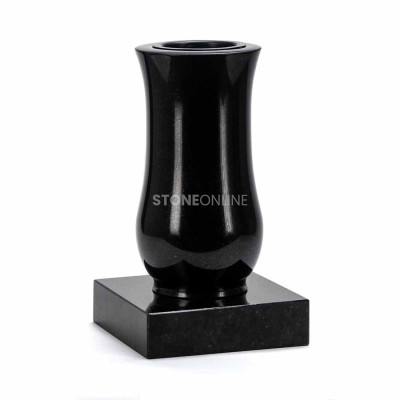 Vase WCLASSIC15 on PSQUARE base – classic natural granite form for the cemetery.