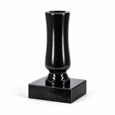 Vase WSTANDARD11 on square PSQUARE base – granite set to adorn a memorial and site of remembrance.