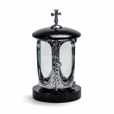 Natural stone INOX lantern with cross StoneOnline – durable adornment and lantern.