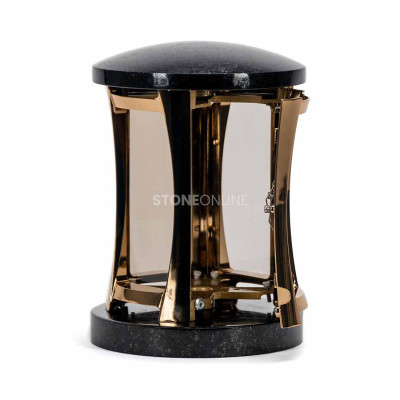 Mirror-body memorial lantern – a stylish granite grave lantern for the cemetery.