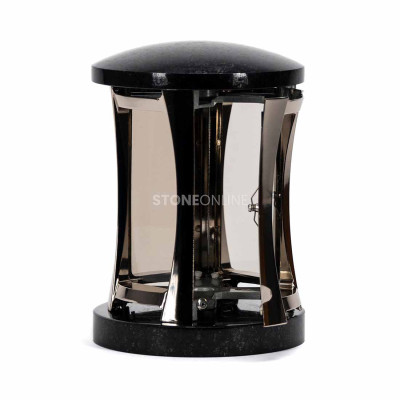 Grave lantern of granite, aluminium and glass – durable, Polish-made product.