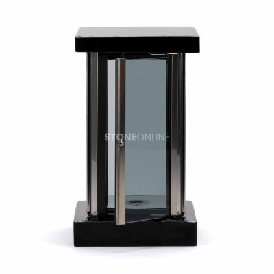 Beautiful cemetery lantern MIRROW SQUARE SILVER – sturdy model of natural stone.