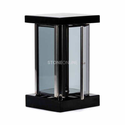 Memorial lantern in natural stone – stable cemetery lamp, weight 3.2 kg.