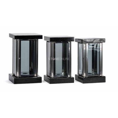 Silver granite grave light for a headstone – variants 22, 23 and 24 available.
