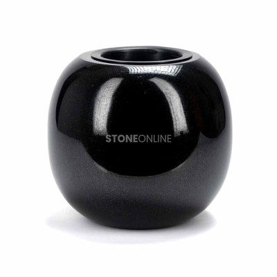 Granite sphere vase WBULLET StoneOnline for the cemetery – elegant grave vase in natural stone.