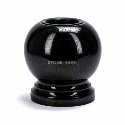 Granite globe vase on a foot WGLOBE StoneOnline for the cemetery – elegant grave vase in natural stone.