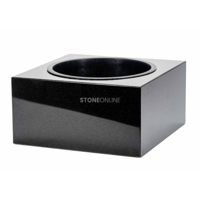 Cemetery granite bowl MCUBE – durable decoration for flowers and memorial arrangements.