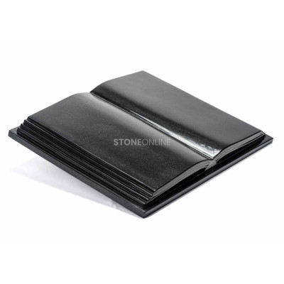 Granite memorial book – option to add a cross, rose, or metal ornament.