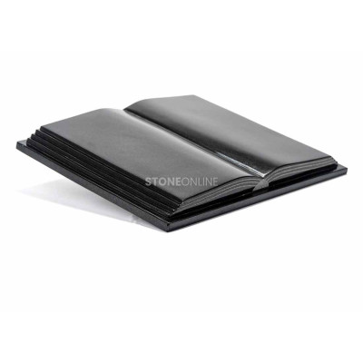 Granite book with engraving – letters in gold, silver, white, or black.