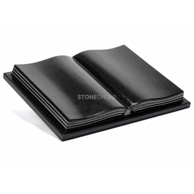 Granite book with engraving – letters in gold, silver, white, or black.