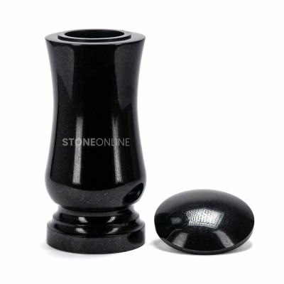 Granite vase with lid WLID StoneOnline for cemetery and headstone.