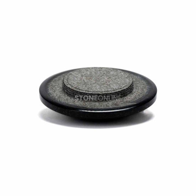 Grave granite vase with insert and grid to aid arranging flowers.