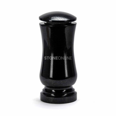 Granite grave vase WLID with a matching granite lid.