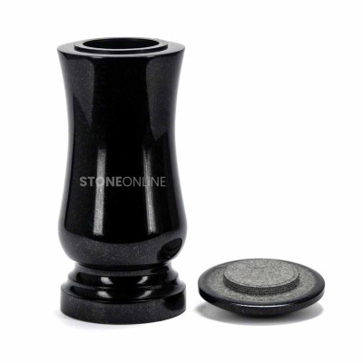 Cemetery flower vase WLID with a practical plastic insert.