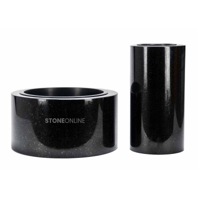 Set bowl and granite vase WTUBA15 TUBA 25 cm – elegant memorial set StoneOnline.