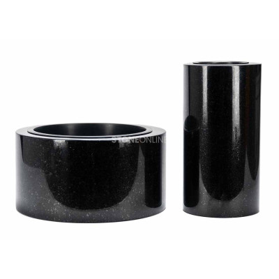 Large granite set for cemetery – WTUBA15 vase and TUBA bowl for flower compositions.