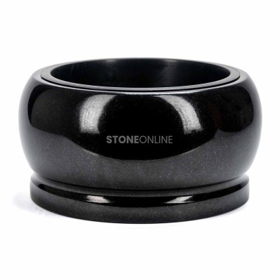 Bowl and vase for a headstone made of polished natural stone.