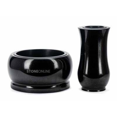 WCLASSIC15 and bowl FAME 30 cm – elegant granite set for the cemetery.