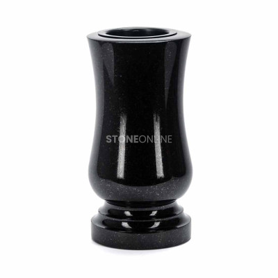 Polished granite grave vase WSTANDARD15 – classic shape and natural beauty of stone