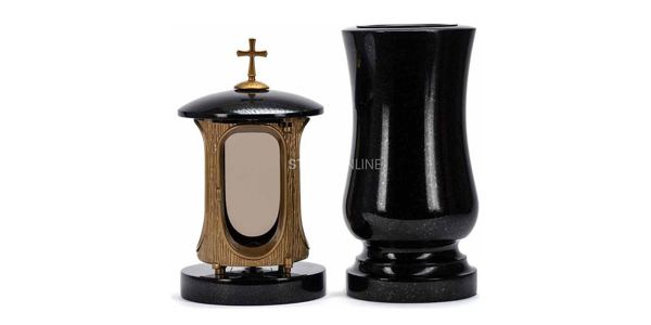 Grave vase and metal lantern sets