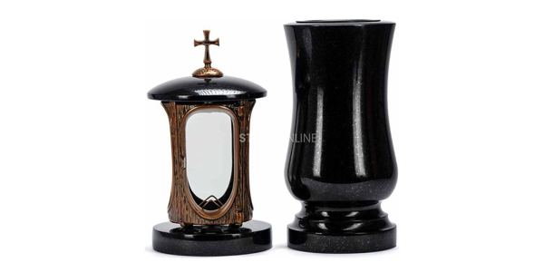 Grave vase and lantern sets with cross